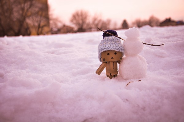 Un muñeco de nieve y Danbo