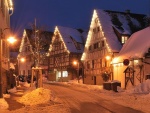 Luces de Navidad en el centro histórico de Schöckingen (Alemania)