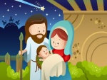 La Sagrada Familia en Nochebuena, Jesús, María y José