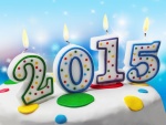 Feliz Año Nuevo 2015 con un pastel para celebrar