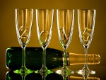 Copas y champán para festejar el "Nuevo Año 2015"