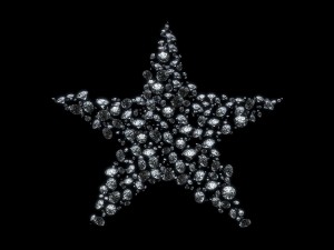 Diamantes formando una estrella de Navidad
