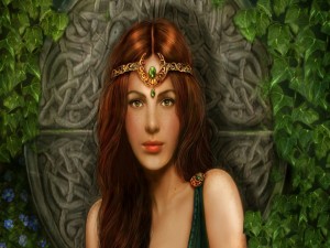 Postal: Una bella joven celta