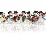 Muñecos de nieve con instrumentos musicales