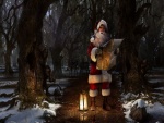 Santa Claus perdido en el bosque