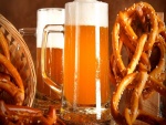 Cerveza y pretzels