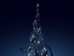 Árbol de Navidad en fondo azul