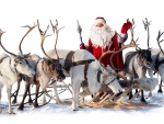Santa Claus junto a sus renos