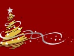 Un árbol de Navidad dorado con estrellas blancas