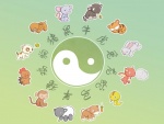 Zodiaco chino con el yin y el yan