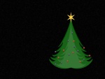 Un árbol de Navidad en fondo negro