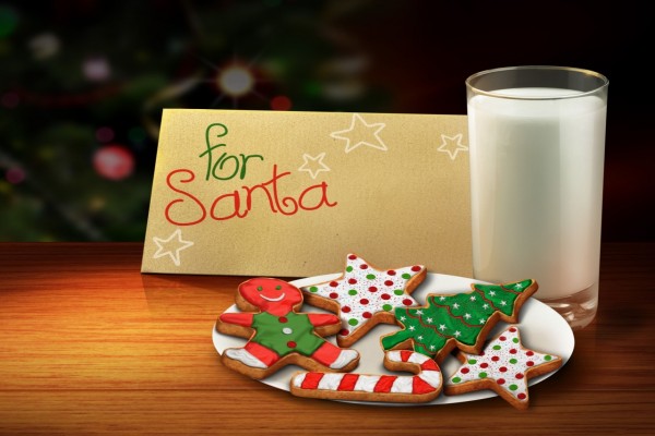 Carta y alimentos para Papá Noel