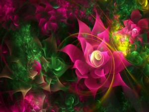 Flores digitales de color fucsia