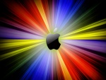 Logo de Apple con rayos resplandecientes