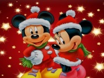 Mickey y Mini Mouse en tiempo de Navidad