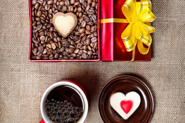 Café en una caja de regalo