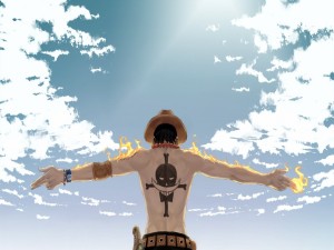 La espalda de Portgas D. Ace (One Piece)