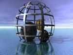 Bolas 3D dentro de una cúpula