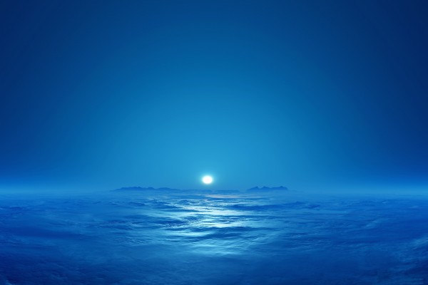 Luna brillando sobre el océano