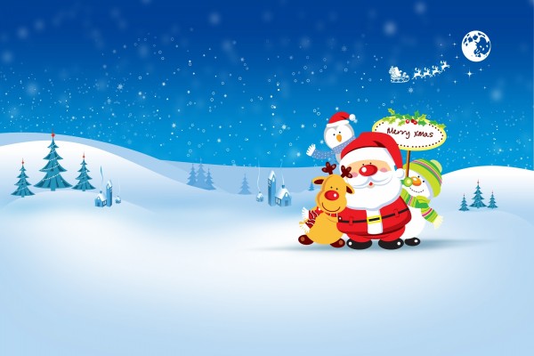 Santa y sus amigos te desean ¡Feliz Navidad!