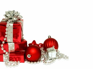 Postal: Decoración roja para Navidad