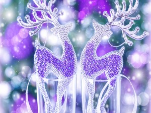 Brillantes renos de cristal para decorar en Navidad