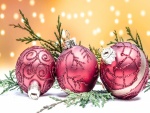 Tres bolas navideñas