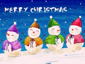 Muñecos de nieve navideños te desean "Feliz Navidad"