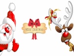 Santa Claus y Rudolph te desean una Feliz Navidad