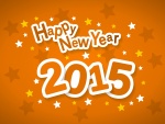 ¡Feliz Año Nuevo 2015! en un fondo naranja