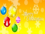 Bolas de colores y ¡Feliz Día de Navidad!