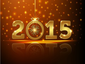 Año Nuevo 2015 en números dorados