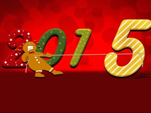 Postal: Arrastrando al número cinco para que dé comienzo el Nuevo Año 2015