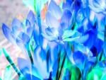 Flores azules en 3D