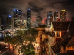 Edificios iluminados de la ciudad de Sydney