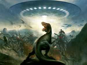 Postal: Dinosaurios vs aliens