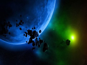 Asteroides flotando en el espacio