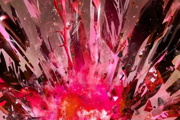 Explosión de cristales rosa