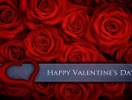 Rosas rojas y Feliz día de San Valentín
