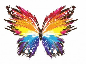 Postal: Mariposa colorida