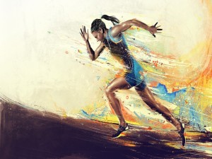 Postal: Mujer corriendo