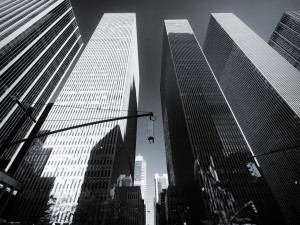 Postal: Rascacielos en blanco y negro
