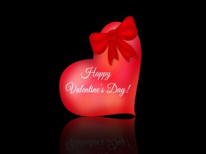 ¡Feliz Día de San Valentín! sobre un corazón
