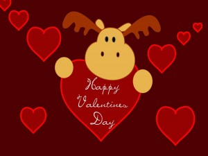 Un reno te desea Feliz Día de San Valentín