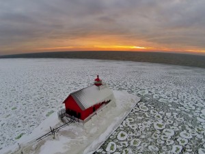 Postal: Lago Míchigan en invierno