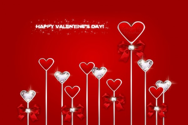 Corazones brillantes para el Día de San Valentín