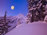 Luna llena en el Monte Hood