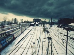 Nieve sobre una estación de tren