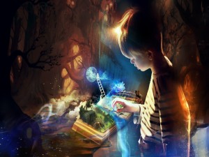 La imaginación de un niño al leer un libro