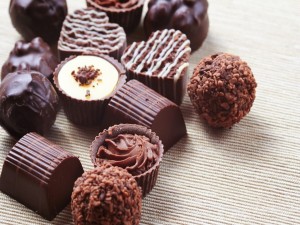 Postal: Deliciosos bombones de chocolate